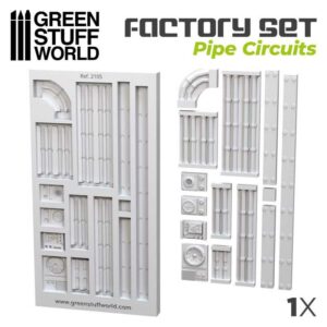 Green Stuff World Factory set Pipe Circuits - Silicone Molds 2105