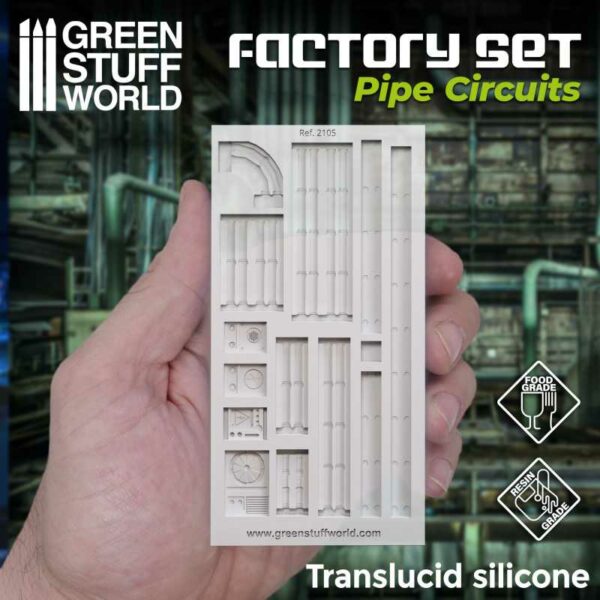 Green Stuff World Factory set Pipe Circuits - Silicone Molds 2105