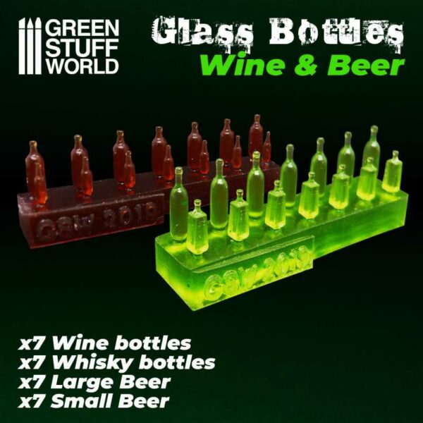 Green Stuff World Wine and Beer Bottles 4x7 Resin Set 2200
