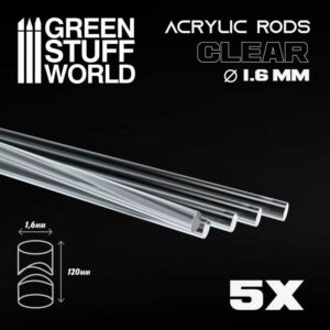Green Stuff World Acrylic Rods - Round 1.6 mm CLEAR 9856