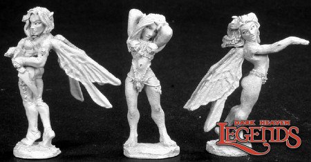 Reaper Miniatures Fairies (2) & Nymph 02741 (metal)