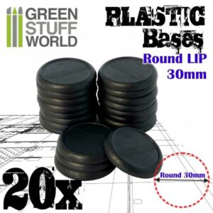Green Stuff World Plastic Bases - Round Lip 30mm 9827