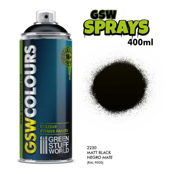 GSW SPRAY Primer Colour Matt Black 400ml 2230