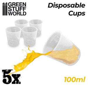 5x Disposable Measuring Cups 100ml 2453