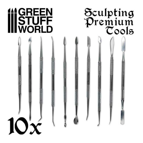 Green Stuff World 10x Professional Sculpting Tools with case 1570