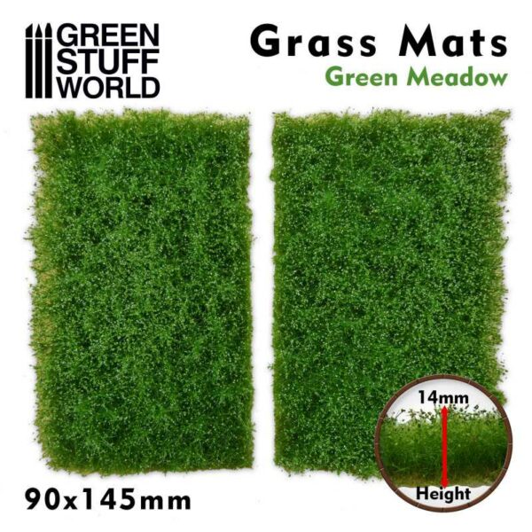 Green Stuff World Grass Mat Cutouts - Green Meadow 10337