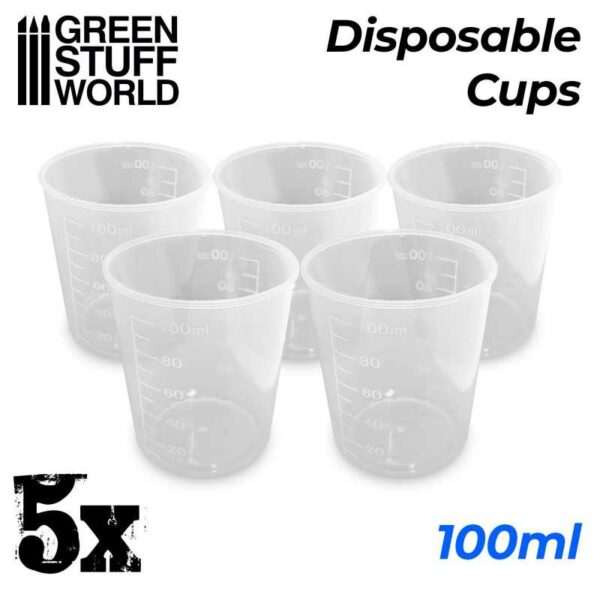 5x Disposable Measuring Cups 100ml 2453