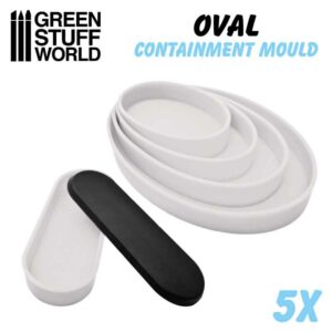 Green Stuff World 5x Containment Moulds for Bases - Oval 2139