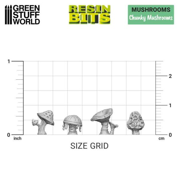 Green Stuff World Chunky Mushrooms x22 - 3D Printed Set 11621