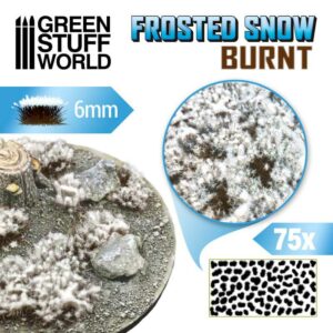 Green Stuff World Shrubs TUFTS - 6mm self-adhesive - FROSTED SNOW - BURNT 11787