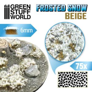 Green Stuff World Shrubs TUFTS - 6mm self-adhesive - FROSTED SNOW - BEIGE 11789
