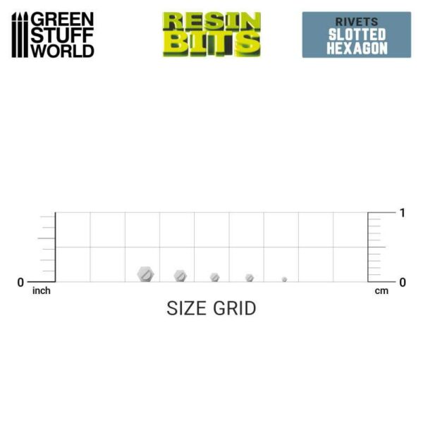 Green Stuff World 3D Printed Set - Micro Rivets Klinknagels- Hexagon 12244