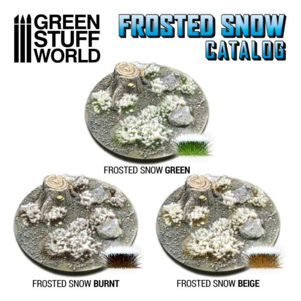 Green Stuff World Shrubs TUFTS - 6mm self-adhesive - FROSTED SNOW
