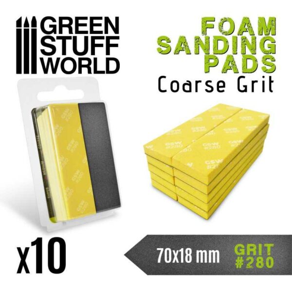 Green Stuff World Foam Sanding Pads 280 grit 10769