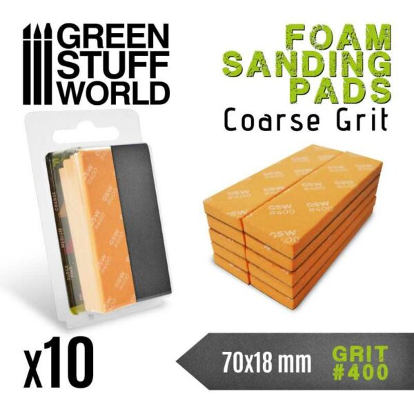Green Stuff World Foam Sanding Pads 400 grit 10770