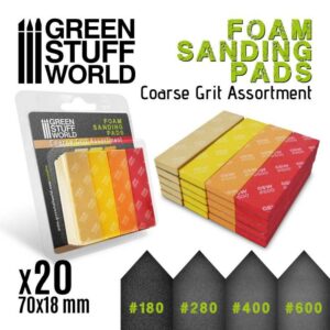 Green Stuff World Foam Sanding Pads - COARSE GRIT ASSORTMENT x20 10977