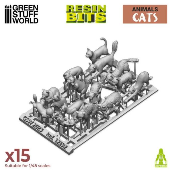 Green Stuff World 3D printed set - Cats 12292