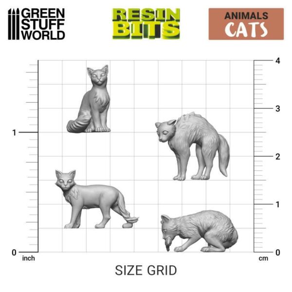 Green Stuff World 3D printed set - Cats 12292