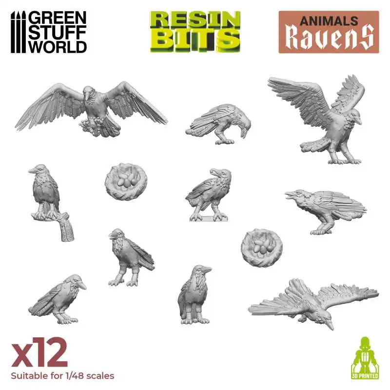 Green Stuff World 3D printed set - Ravens 12293
