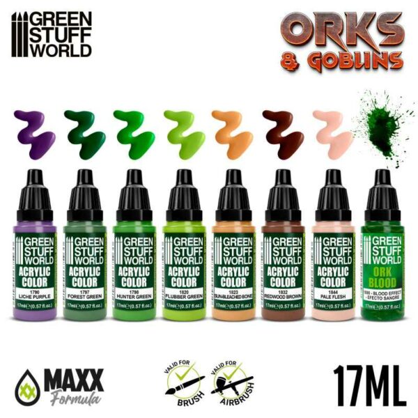 Green Stuff World GSW Paint Set - Orcs and Goblins 10124