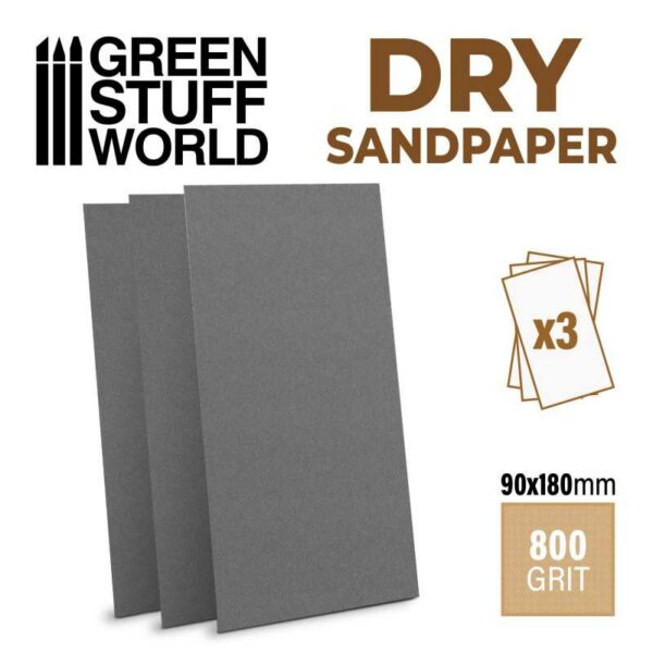 Green Stuff World SandPaper 180x90mm - DRY 800 grit 10699