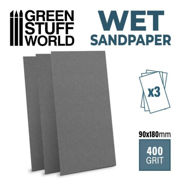 Green Stuff World Wet water proof SandPaper 180x90mm - 400 grit 10700