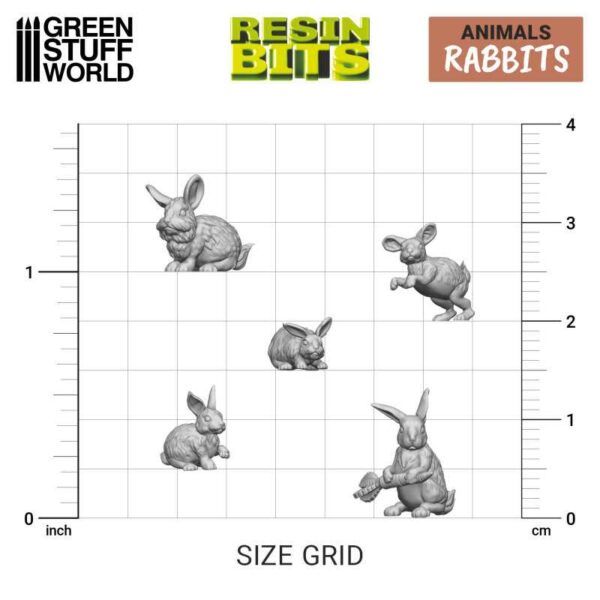 Green Stuff World 3D printed set - Rabbits 12290