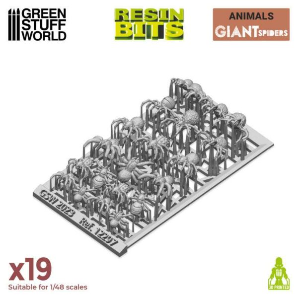 Green Stuff World 3D printed set - Big Spiders 12297