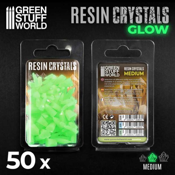 Green Stuff World GREEN GLOW Resin Crystals - Medium 10392