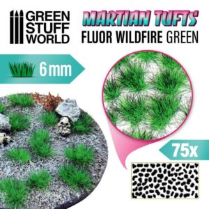Green Stuff World Martian Fluor Tufts - FLUOR WILDFIRE GREEN 10677