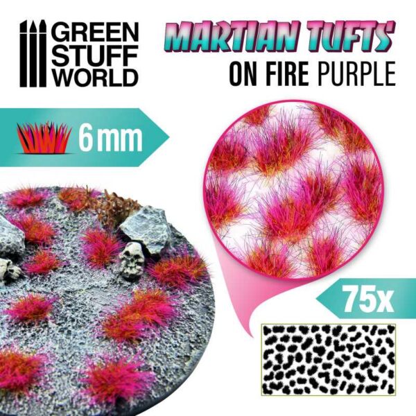 Green Stuff World Martian Fluor Tufts - ON FIRE PURPLE 10679