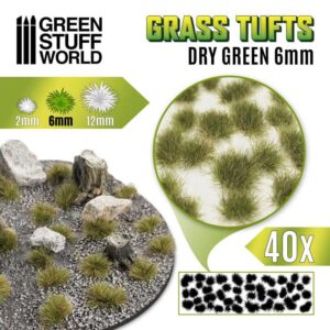 Green Stuff World Grass TUFTS - 6mm self-adhesive - DRY GREEN 1246