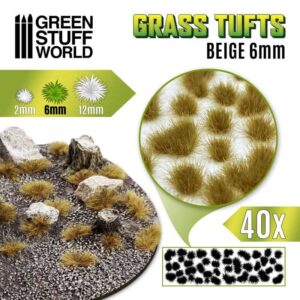 Green Stuff World Grass TUFTS - 6mm self-adhesive - BEIGE 1247