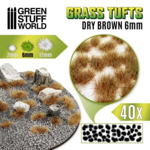 Green Stuff World Grass TUFTS - 6mm self-adhesive - DRY BROWN 1248