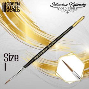 Green Stuff World GOLD SERIES 2358 Siberian Kolinsky Brush - Size 1