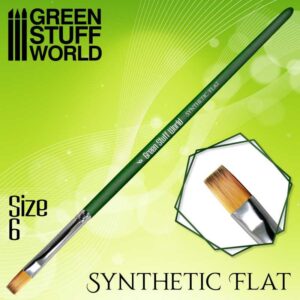 Green Stuff World GREEN SERIES 2458 Flat Synthetic Brush Size 6