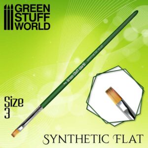 Green Stuff World GREEN SERIES 2457 Flat Synthetic Brush Size 3