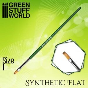 Green Stuff World GREEN SERIES 2458 Flat Synthetic Brush Size 1