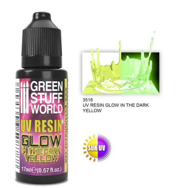Green Stuff World UV RESIN 17ml YELLOW - Glow in the Dark 3518