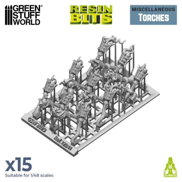 Green Stuff World 3D printed set - Torches 12241