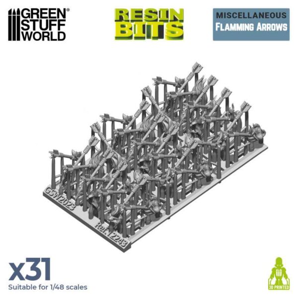Green Stuff World 3D printed set - Flamming Arrows 12243