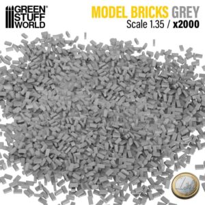 Green Stuff World Miniature Bricks - Grey x2000 1:35 9204