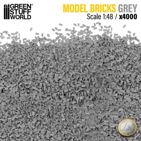 Green Stuff World Miniature Bricks - Grey x4000 1:48 9211