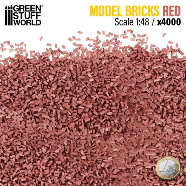 Green Stuff World Miniature Bricks - Red x4000 1:48 9212