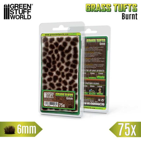 Green Stuff World Grass TUFTS - 6mm self-adhesive - BURNT 10675