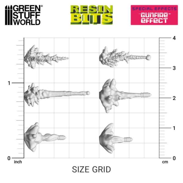 Green Stuff World 3D printed set - Gunfire Effect 23x 12361