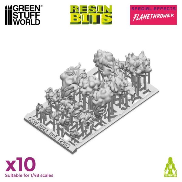 Green Stuff World 3D printed set - Flamethrower Effect 10x 12363