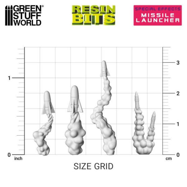 Green Stuff World 3D printed set - Missile Launcher Effect 14x 12364