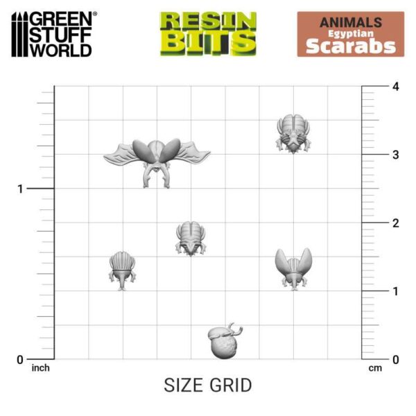Green Stuff World 3D printed set - Egyptian Scarabs 12665