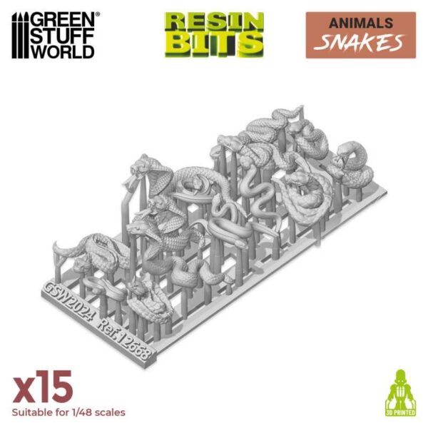 Green Stuff World 3D printed set - Snakes 12668